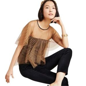 Eva Franco Mitzi Tulle Printed Blouse